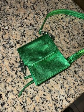 Metallic Emerald Green Crossbody Bag Cease Desist VIA Fred Saint Foster Limited